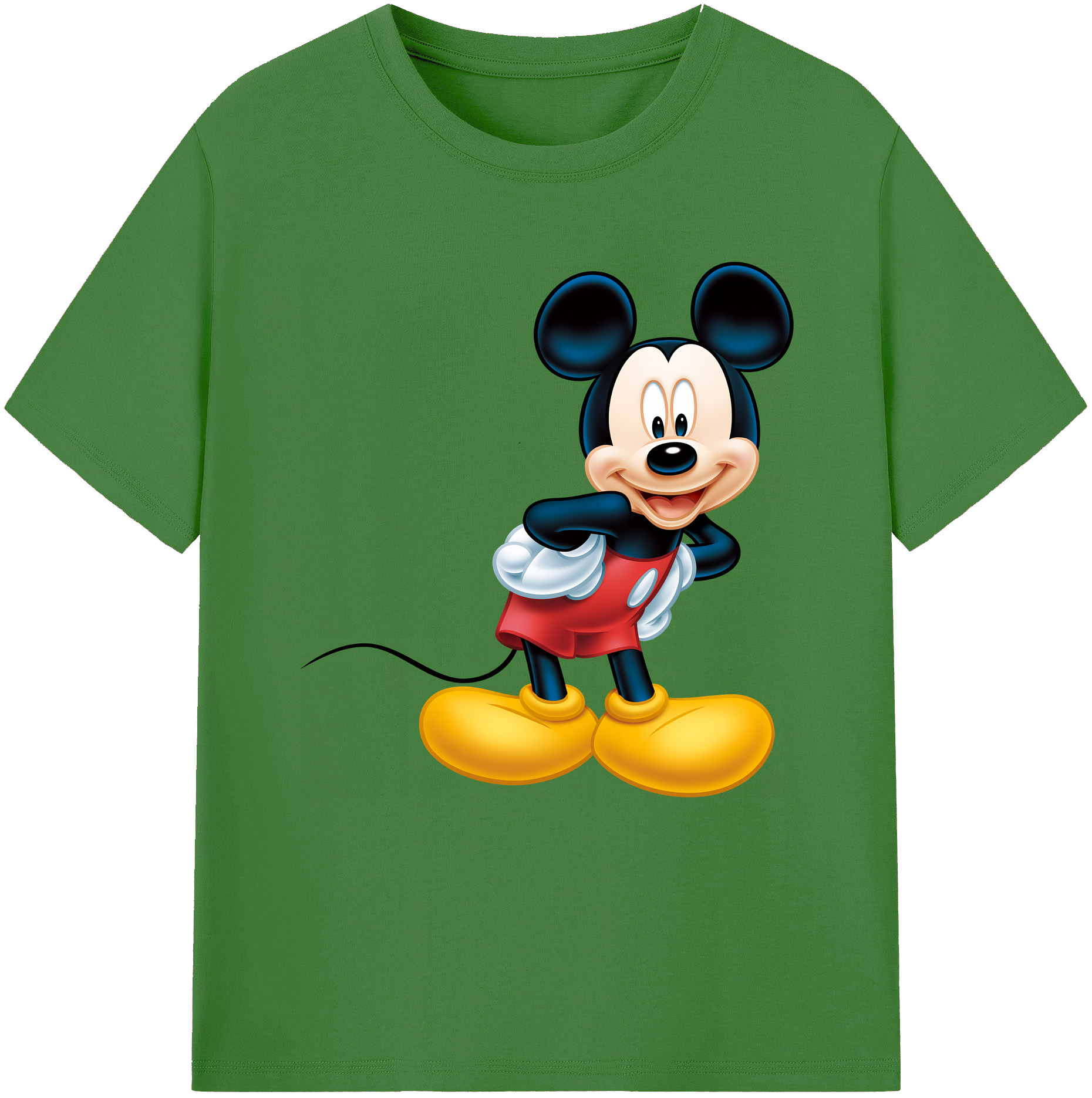 （画像用） ミッキーマウス Mickey Mouse レディースカジュアルプリントTシャツ（綿100％）